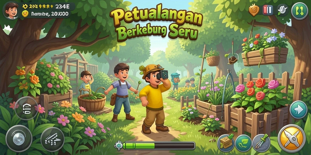 Gameplay seru dengan berbagai tanaman yang bisa ditanam.