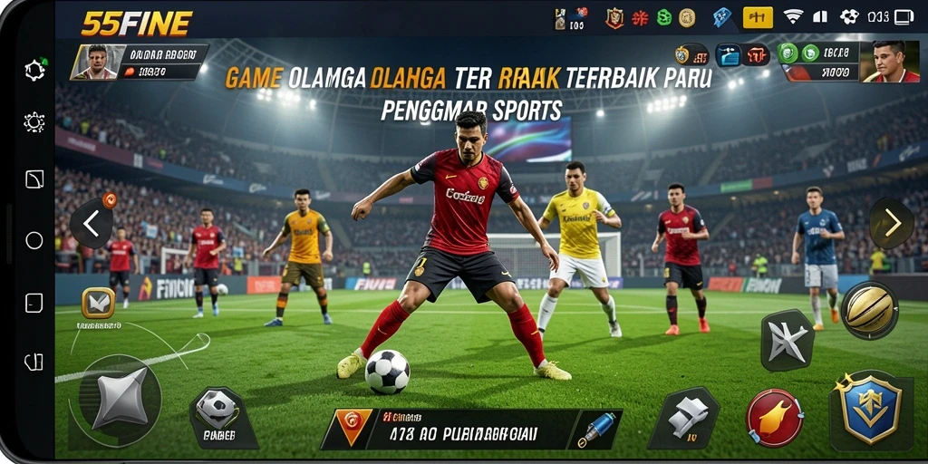 Screenshot gameplay 55FIVE menampilkan aksi seru dalam olahraga.