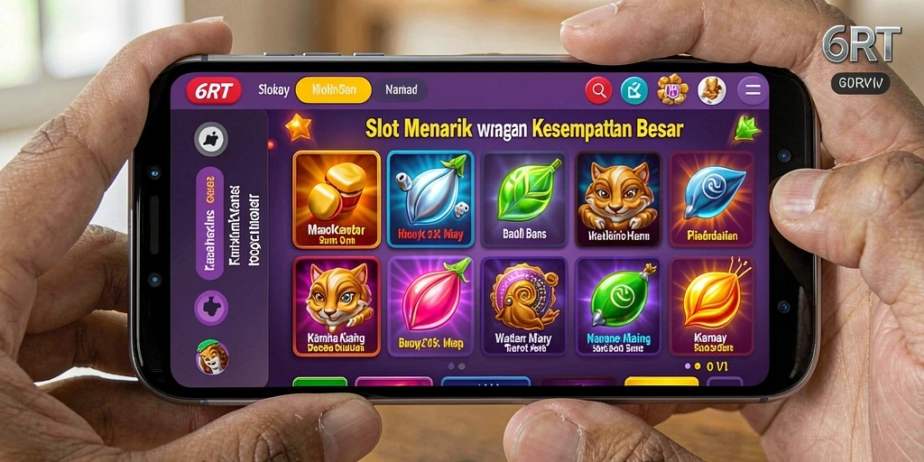 Tampilan gameplay Slot yang mengasyikkan dan penuh warna di 6RT.