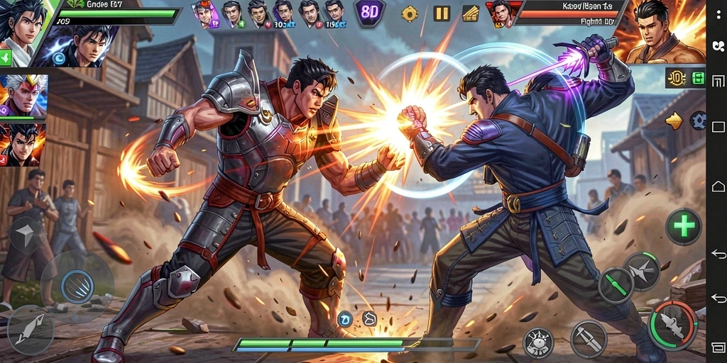 Screenshot menampilkan aksi pertarungan yang intens dalam 8ID.