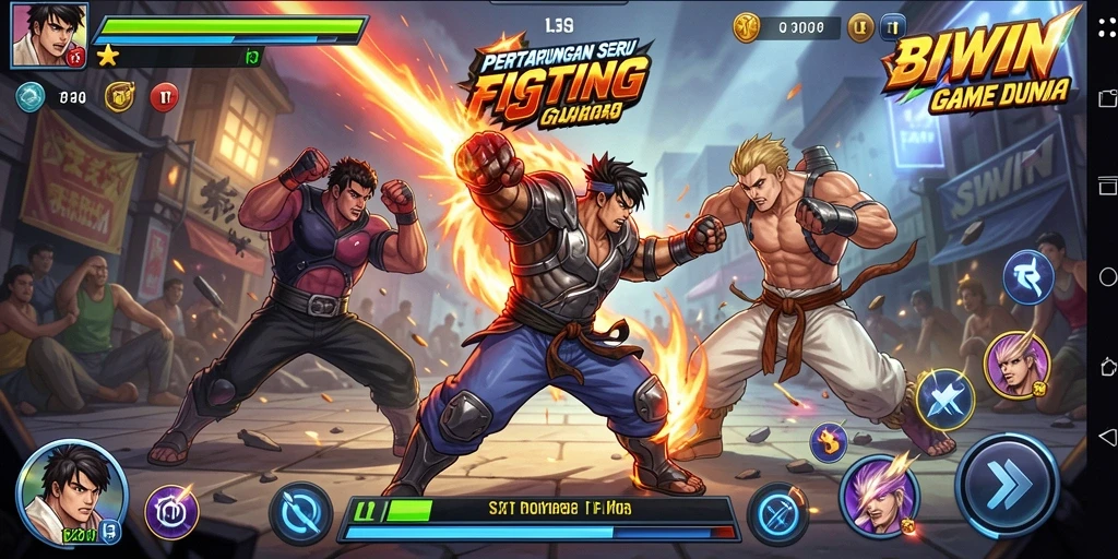 Tampilan aksi gameplay seru dalam BIWIN yang mendebarkan.