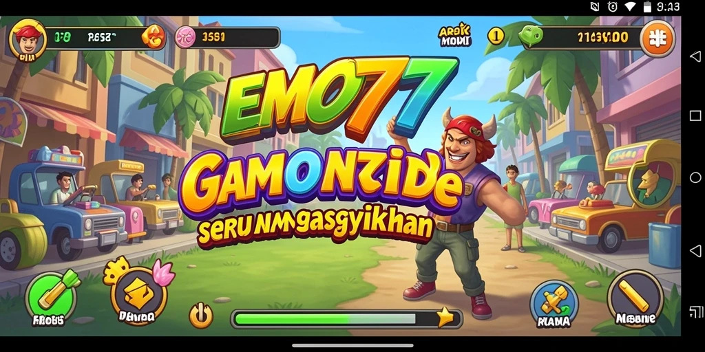 Screenshot utama EMON777 menunjukkan aksi seru dalam gameplay Arcade.