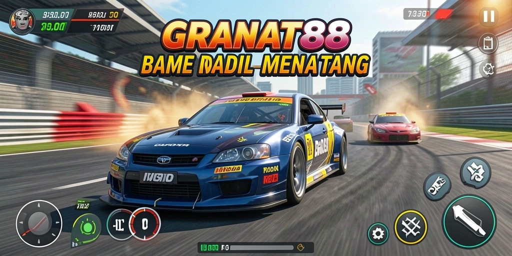 Tampilan gameplay yang seru dalam balapan mobil.