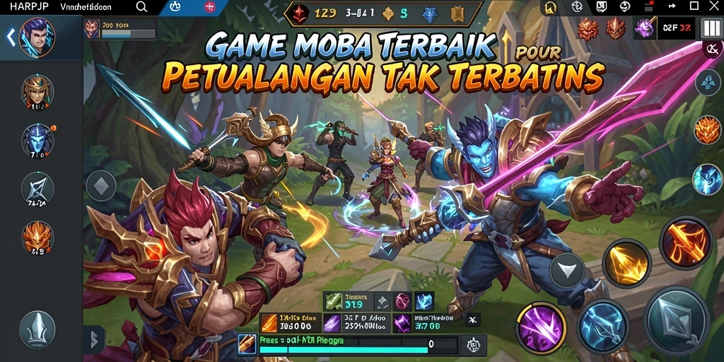 Screenshot gameplay menarik dari HARAPJP dalam aksi MOBA.