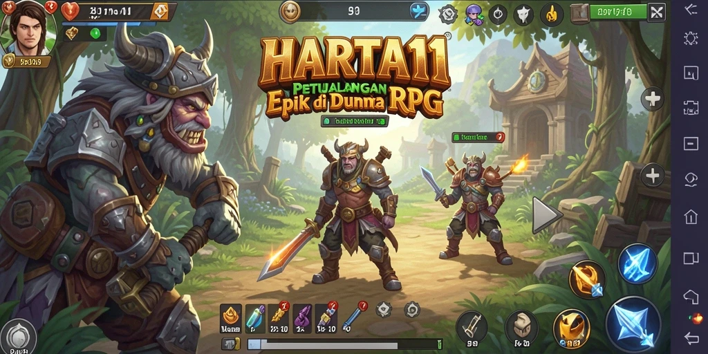 Screenshot utama HARTA11 menampilkan aksi pertarungan yang mendebarkan.