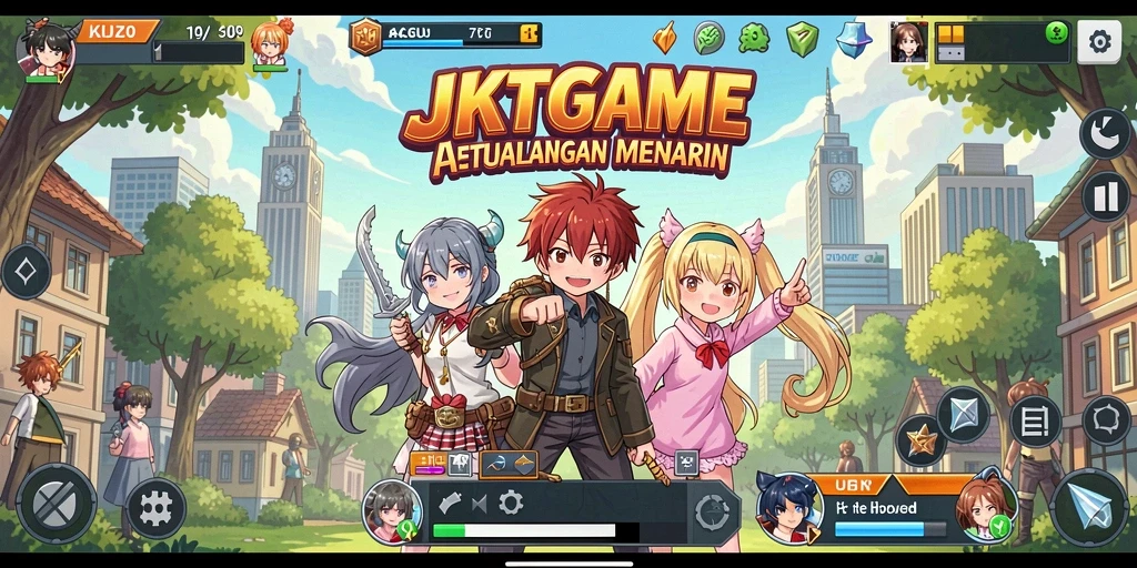 Tampilan gameplay seru di JKTGAME dengan karakter anime.