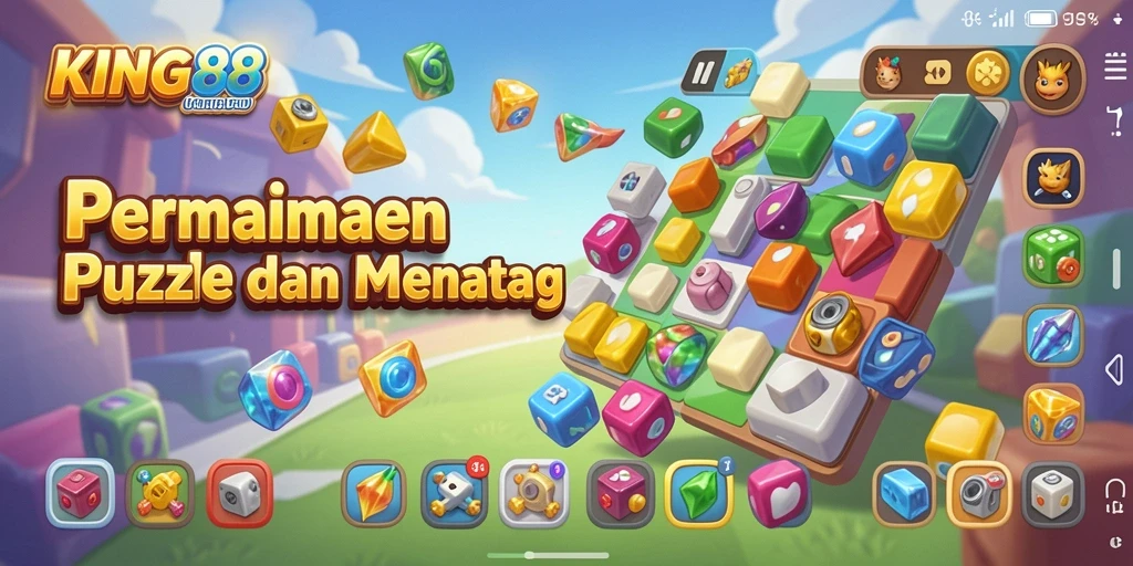 Gameplay KING88 yang seru dalam menyelesaikan puzzle.