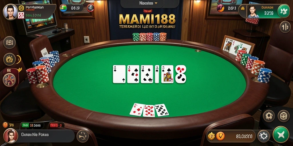Screenshot gameplay MAMI188 yang menampilkan aksi seru permainan Poker.