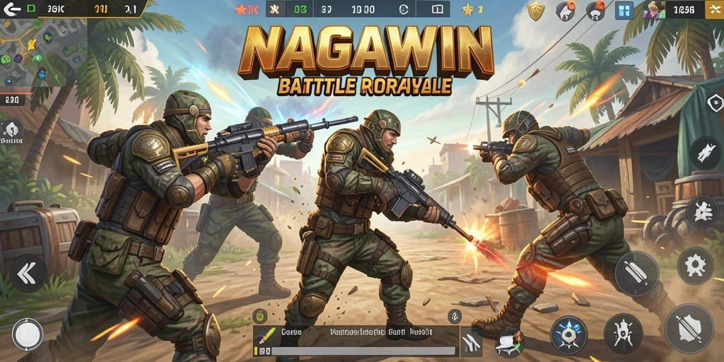 Tampilan gameplay NAGAWIN yang mendebarkan dengan intensitas tinggi.