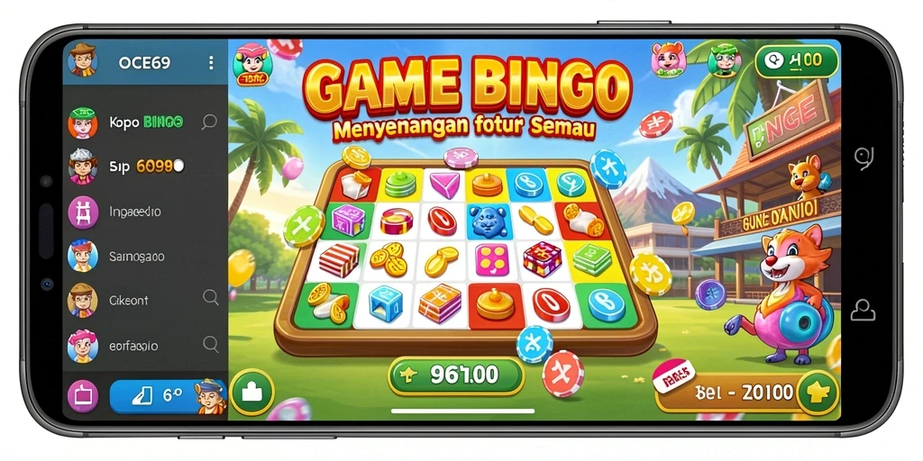 Tampilan menarik dari gameplay Bingo di OCE69.