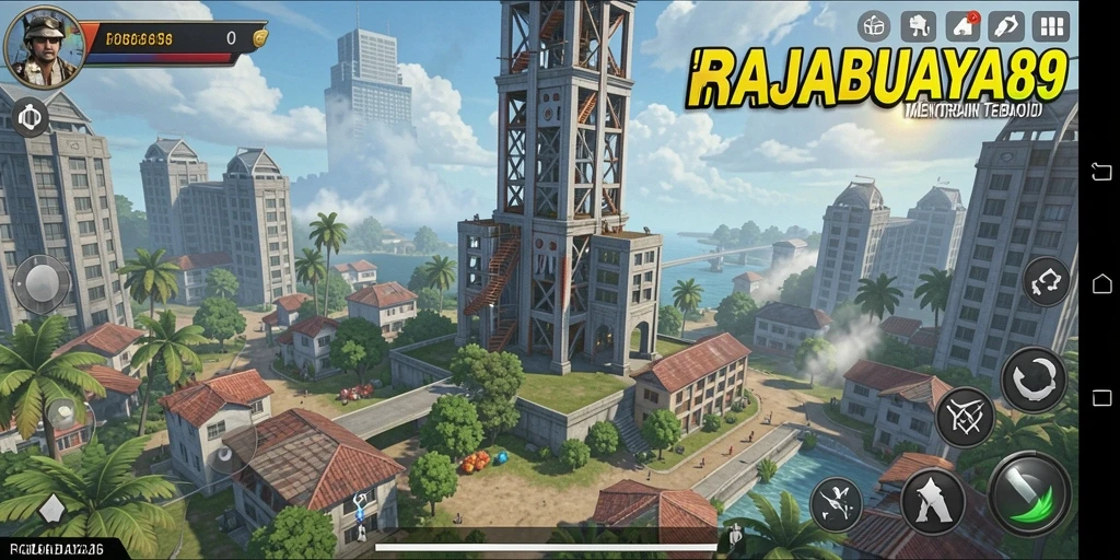 Tangkapan layar menunjukkan menara yang dibangun melawan gelombang musuh.