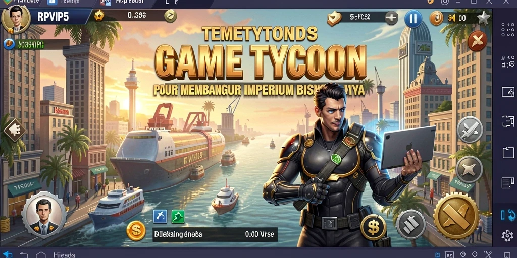 Tampilan gameplay seru di RPVIP5, membangun bisnis impian.