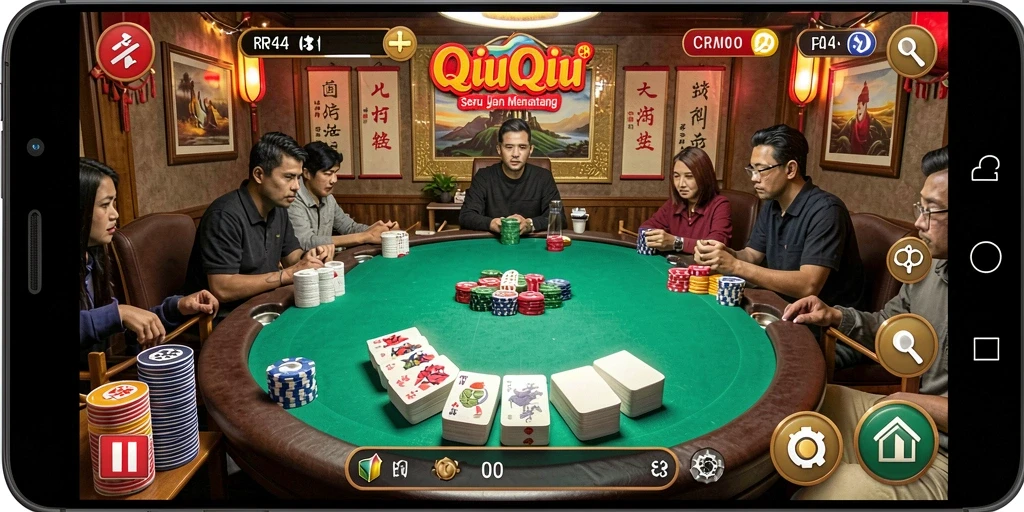 Tampilan gameplay QiuQiu yang menarik dan interaktif.