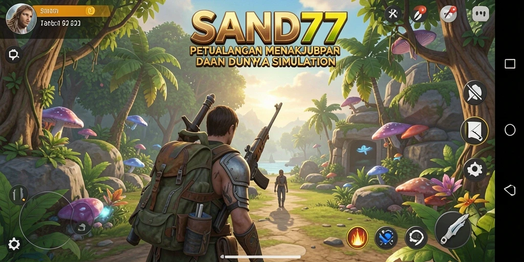 Tampilan gameplay yang memukau di SAND77 dengan grafis indah.