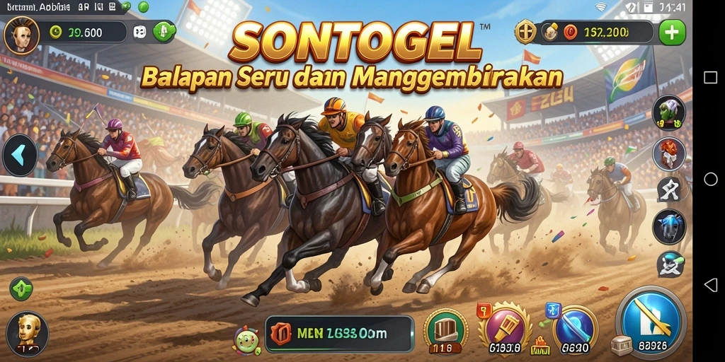 Screenshot gameplay menampilkan aksi balapan mendebarkan di SONTOGEL.