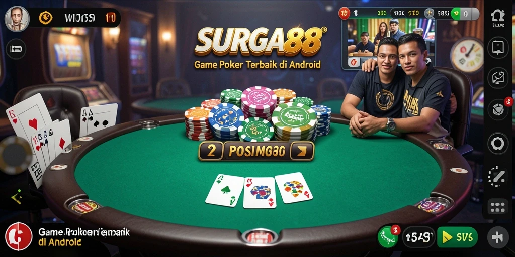Gambar menunjukkan permainan poker yang seru dalam SURGA88.