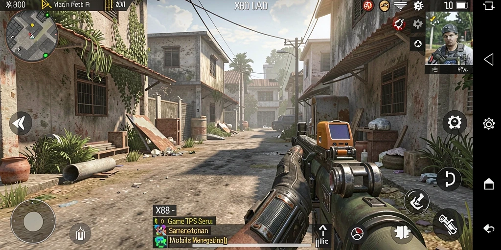 Screenshot X88 menampilkan aksi seru dalam game TPS penuh ketegangan.