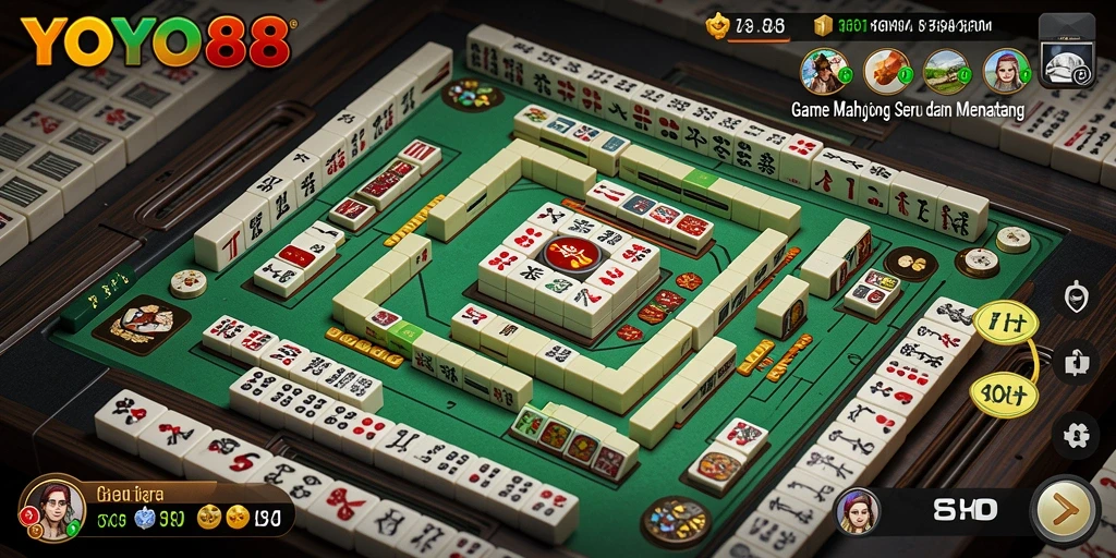 Tampilan gameplay seru di YOYO88 yang menunjukkan strategi Mahjong.